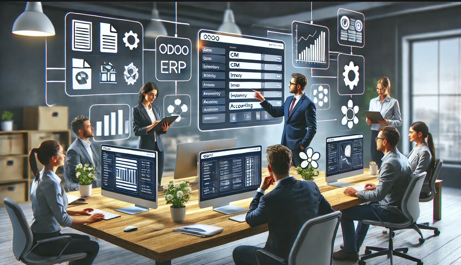 Team implementing Odoo ERP